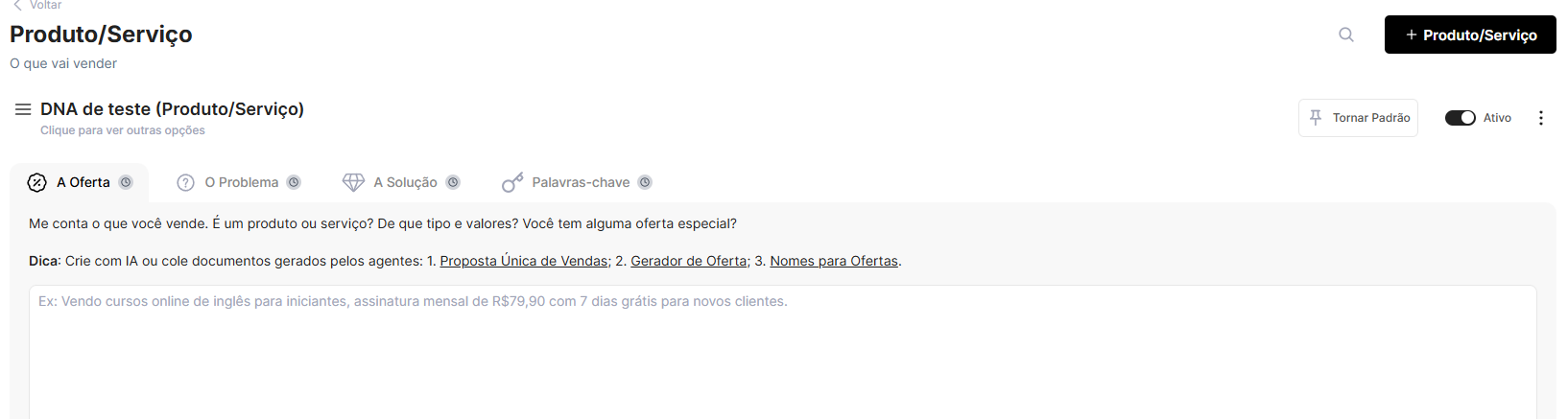 DNA - Produto ou Serviço